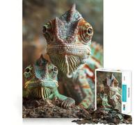 Puzzle Famille Animaux pour Adolescents 1000 Pièces Jeu Développant l'esprit Jeu Taille Uniforme Pièces Précises Activité Amusante en Famille Le Soir (38x52cm)