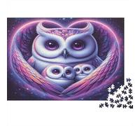 Puzzle Famille Chouette 1000 pièces 70x50cm Papier recy dultes Hommes Puzzle Ailes Cœur Défi Difficile Décompression Décoration Maison Cadeau Parfait