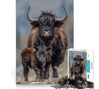 Puzzle Famille d'animaux pour Adultes 1000 pièces Jeu de mémoire Assemblage sûr et Solide Jeu de Construction de Liens significatifs (38x26cm)