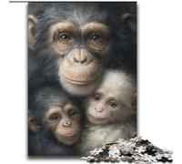 Puzzle Famille de Chimpanzés pour Adolescents 2000 Pièces, Jeux Éducatifs Décoration d'Intérieur Convient pour Décoration de Bureau (70x100cm)