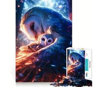 Puzzle Famille de hiboux en Flammes 1000 pièces Jeu de réflexion apaisant Découpe de précision Pièce de Collection Artistique (38x52cm)