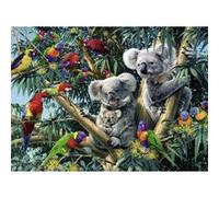 Puzzle famille de koalas et perroquets dans l arbre 500 pieces - ravensburger - puzzle animaux de la foret G