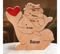 Puzzle Famille en Baleine Personnalisé Prénom 1-8, Puzzle d’Art en Baleine, Puzzle Animal, Décoration De Bureau, Cadeau pour la Famille Texte Artistique Personnalisé, Cadeau de Noel Maman et Papa…