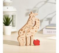 Puzzle Famille en Girafe Personnalisé Prénom 1-8, Art Animal, Décoration De Bureau, Cadeau pour la Famille Texte Artistique Personnalisé, Cadeau de Noël Maman et Papa