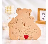 Puzzle Famille en Koala Personnalisé Prénom 1-8, Art en Koala, Animal, Décoration De Bureau, Cadeau pour la Famille Texte Artistique Personnalisé, Cadeau de Noel Maman et Papa