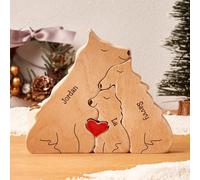 Puzzle Famille en Loup Personnalisé Prénom 1-8, Puzzle d’Art en Loup, Puzzle Animal, Décoration De Bureau, Cadeau pour la Famille Texte Artistique Personnalisé, Cadeau de Noel Maman et Papa…