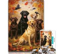 Puzzle Famille Labrador 1000 pièces pour Adolescents, Jeux éducatifs, décoration d'intérieur, Cadeau pour Toute la Famille (38x26cm)
