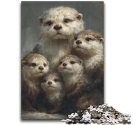 Puzzle Famille Loutre 1000 pièces pour Adultes et Adolescents, Jouets éducatifs et éducatifs, Jeux familiaux, Cadeau d'anniversaire, Cadeaux (38x52cm)