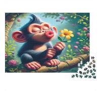 Puzzle Famille Singes 1000pcs 38x26cm Papier Recy dultes Câlin Arbre Floraison Jeu Éducatif Défi Apprentissage Famille Femmes Hommes