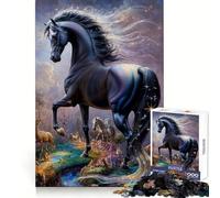 Puzzle Fantaisie Étalon Blanc pour Adultes, 1000 pièces, pour Une réflexion créative, Un Moment de détente et de Plaisir, Bords précis, Un pour Noël (38x26cm)