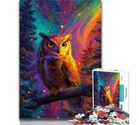 Puzzle Fantaisie Hibou 1000 pièces pour Adolescents activité Amusante pour la Maison Jouets pour Les Jours de Pluie Cadeaux d'anniversaire (50x75cm)