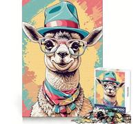 Puzzle fantaisiste Lama Pastel 1000 pièces pour Adultes Développe la Concentration et Le Plaisir de Jouer Assemblage Facile Surprise de Noël (38x26cm)