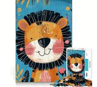 Puzzle fantaisiste Lion pour Chambre d'enfant,1000 pièces,Jeu Stimulant pour Adolescents,Assemblage Solide et sécurisé,activité Amusante en Famille Le Soir (38x52cm)
