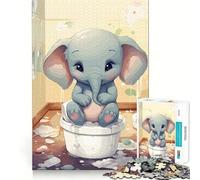 Puzzle fantaisiste Pachyderme Pot 1000 Pièces Entraînement Mental Amusant Découpe Nette Composants Robustes Divertissement captivant pour Un Confort Douillet à la Maison (38x26cm)
