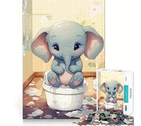 Puzzle fantaisiste Pachyderme Pot de Toilette 1000 pièces à reconstituer,Jeu Amusant et sans bavures,pièces nettes et découpées,Jeu Portable et idéal pour Les Voyages (50x75cm)