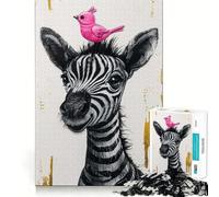 Puzzle fantaisiste zèbre et Oiseau 1000 pièces Jeu de Concentration mentale Découpe de précision Bords Lisses Activité captivante pour des soirées tranquilles (50x75cm)