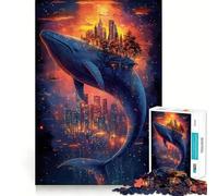 Puzzle Fantastique de 1000 pièces représentant Une Baleine et Un Paysage Urbain,idéal pour Adultes Jeu de mémoire et,découpé au Laser pour Un Assemblage Parfait Cadeau Unique pour soulager Le Stress