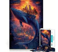 Puzzle Fantastique de 1000 pièces représentant Une Baleine et Un Paysage Urbain,idéal pour Les Adolescents Stimule l'esprit,Amusant,sans Espace,Assemblage Parfait,Un Loisir captivant pour des Moments