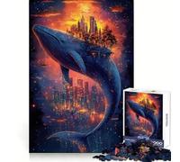 Puzzle Fantastique de 1000 pièces représentant Une Baleine et Un Paysage Urbain idéal pour Les Adultes Stimule la créativité et Le Stress Offre des Bords précis et constitue Un Cadeau de Noël idéal