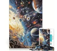 Puzzle Fantastique du système Solaire (1000 pièces) pour Adultes Jeu de logique Pure Activité Domicile Découpe Nette (38x52cm)
