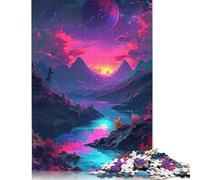 Puzzle Fantastique en Carton de qualité supérieure pour Enfants et Adultes à partir de 12 Ans, thème Nature néon, 1 000 pièces (75 x 50 cm), idéal comme Cadeau de Noël.