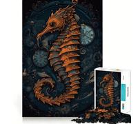 Puzzle Fantastique Hippocampe de 1000 pièces pour Adolescents, défi intellectuel, Passe-Temps Calme, découpe précise, Cadeau saisonnier (38x26cm)