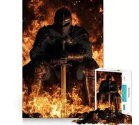 Puzzle Fantastique Le Chevalier de Feu de 1000 pièces pour Adultes, Jeu Mental apaisant et Amusant, découpe de qualité supérieure, Cadeau d'anniversaire 50x75cm