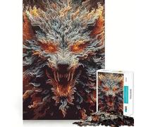 Puzzle Fantastique Loup 1000 pièces Jeu de logique et de réflexion Découpe Experte Artisanat de qualité Exercice Mental Calme à Faire à la Maison (38x26cm)