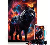 Puzzle Fantastique Loup dans la Galaxie 1000 pièces Jeu de mémoire Découpe Laser de qualité supérieure Activité captivante pour des soirées tranquilles (50x75cm)
