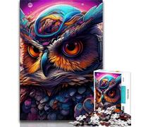 Puzzle Fantasy Art Owl 1000 pièces pour Adultes et Adolescents, Staycation Kill Time, Chaque pièce est Unique - Jeu Familial Stimulant et Amusant 38x26cm