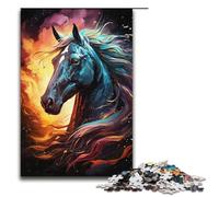 Puzzle Fantasy Beautiful Dark Horse 1000 pièces en Bois pour Adultes et Enfants à partir de 12 Ans Puzzle Familial Amusant 1000 pièces (38 x 26 cm)