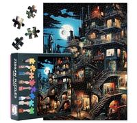 Puzzle Fantasy City la Nuit pour Adultes, 1000 Pièces, Puzzles Impossible Difficiles pour Adultes, 50x70cm