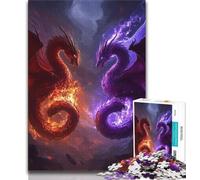 Puzzle Fantasy Flying Dragon 1000 pièces pour Adolescents, Jeu Familial Anti-Stress, défi Difficile, Cadeaux du Père Noël Secret 38x26cm