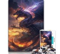 Puzzle Fantasy Flying Dragon 1000 pièces pour Adultes et Adolescents, Anti-Stress, défi Difficile, renforce l'amour Entre Couples 50x75cm