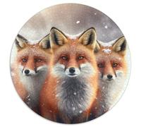 Puzzle Fantasy Fox 1000 pièces pour Adultes, Puzzle Rond 1000 pièces, activité familiale, décoration d'intérieur, Cadeau de Vacances 67,5 x 67,5 cm