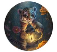 Puzzle Fantasy Tiger 1000 pièces Puzzle Rond de 1000 pièces Parfait pour s'amuser en Famille à Noël, Thanksgiving, Les Anniversaires et Pâques 67,5 x 67,5 cm