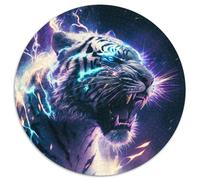 Puzzle Fantasy Tiger 1000 pièces, Puzzle Rond de 1000 pièces pour Les Amoureux du Voyage et Les Couples, Jouet Stimulant 67,5 x 67,5 cm