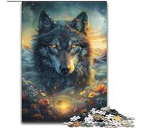 Puzzle Fantasy Wolf 1000 pièces pour Adultes et Adolescents, Art intéressant, réduction du Stress, liste de souhaits avec Le Père Noël, pour Les 14 Ans (26x38cm)