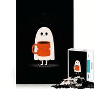 Puzzle fantôme endormi avec Tasse de café, 1000 pièces, pour Adolescents, Casse-tête et Divertissement paisible, 50x75cm