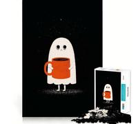 Puzzle fantôme endormi avec Tasse de café, 1000 pièces, pour Adolescents, Jeu de logique, Amusement d'intérieur, Bords précis, pièce de Collection 38x52cm
