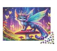Puzzle Fée Chat 1000pcs 38x26cm Papier Recy dultes Forêt Champignons Jeu Difficile Détente Divertissement Maison Cadeau