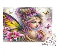 Puzzle Fée Cheveux Violets 1000pcs 38x26cm Papier Recy dultes Lys Papillon Jeu Ludique Détente Activité Maison Hommes Femmes