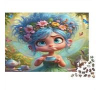 Puzzle Fée Triste 1000pcs 52x38cm Papier Recy dultes Couronne Fleurs Jeu Éducatif Famille Idée Cadeau