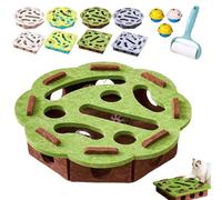 Puzzle Felt Maze Box Cat Toys, Cat Puzzle Felt Maze Box Cats Toys, Interactive Puzzles Scratcher in Felt with Bell, for Indoor, Boredom, Exercise, Play, Enrichment (Green-Round)
