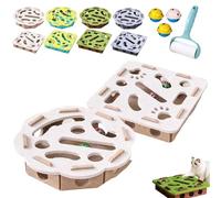 Puzzle Felt Maze Box Cat Toys, Cat Puzzle Felt Maze Box Cats Toys, Interactive Puzzles Scratcher in Felt with Bell, for Indoor, Boredom, Exercise, Play, Enrichment (2PCS-2)