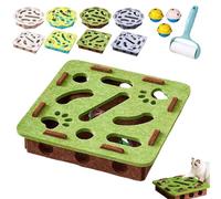 Puzzle Felt Maze Box Cat Toys, Cat Puzzle Felt Maze Box Cats Toys, Interactive Puzzles Scratcher in Felt with Bell, for Indoor, Boredom, Exercise, Play, Enrichment (Green-Square)