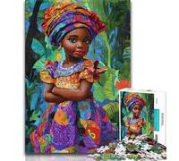Puzzle Femme Africaine 1000 Pièces pour Adultes et Adolescents, Soulagement du Stress, Défi Difficile, Renforcement de l'amour Entre Couples (75x50cm)