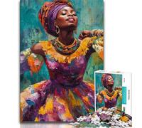 Puzzle Femme Africaine pour Adultes 1000 Pièces, Difficile à Compléter, mais Amusant et Humoristique, Cadeau d'anniversaire, Cadeaux, Décoration Murale (38x26cm)