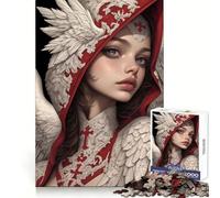 Puzzle Femme angélique au Capuchon Rouge pour Adolescents, 1000 pièces, Concentration mentale, détente, (50x75cm)