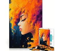 Puzzle Femme aux Cheveux de Feu pour Adolescents 1000 Pièces Jeu de Réflexion Amusant et Simple Passer des Heures Libre (38x52cm)